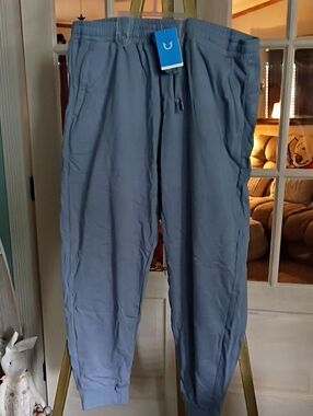 Men's Blue Drawstring Jogger Pants